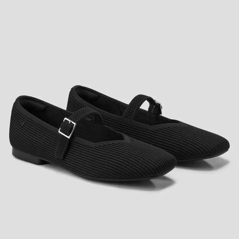 Vivaia Margot Mary Jane Comfort OldMoney Washable Arch Support Flats Black 10.5
